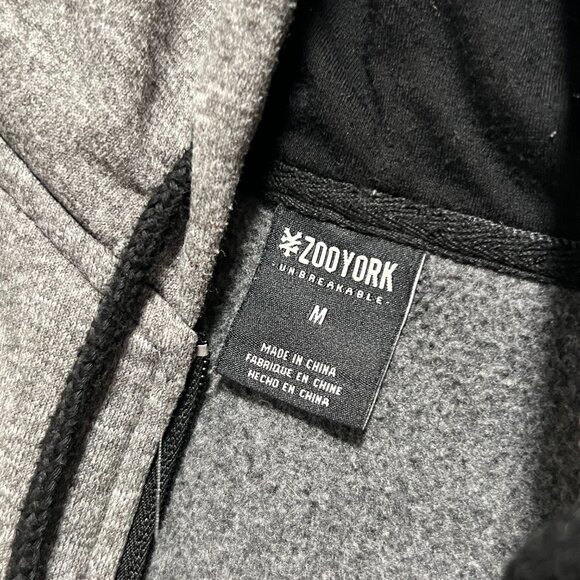 Zoo York Hoodie Full Zip Sweatshirt Unbreakable Gray Men's size Medium - Picture 7 of 7